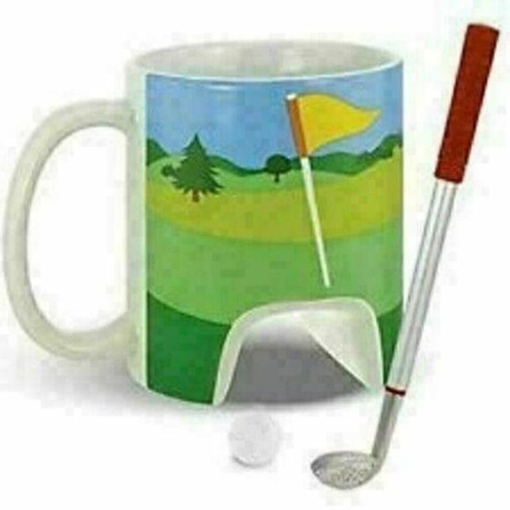 FineLife Products Golf Mug and Pen Set Dad Father‎ Putter Coffee Cup Ceramic New